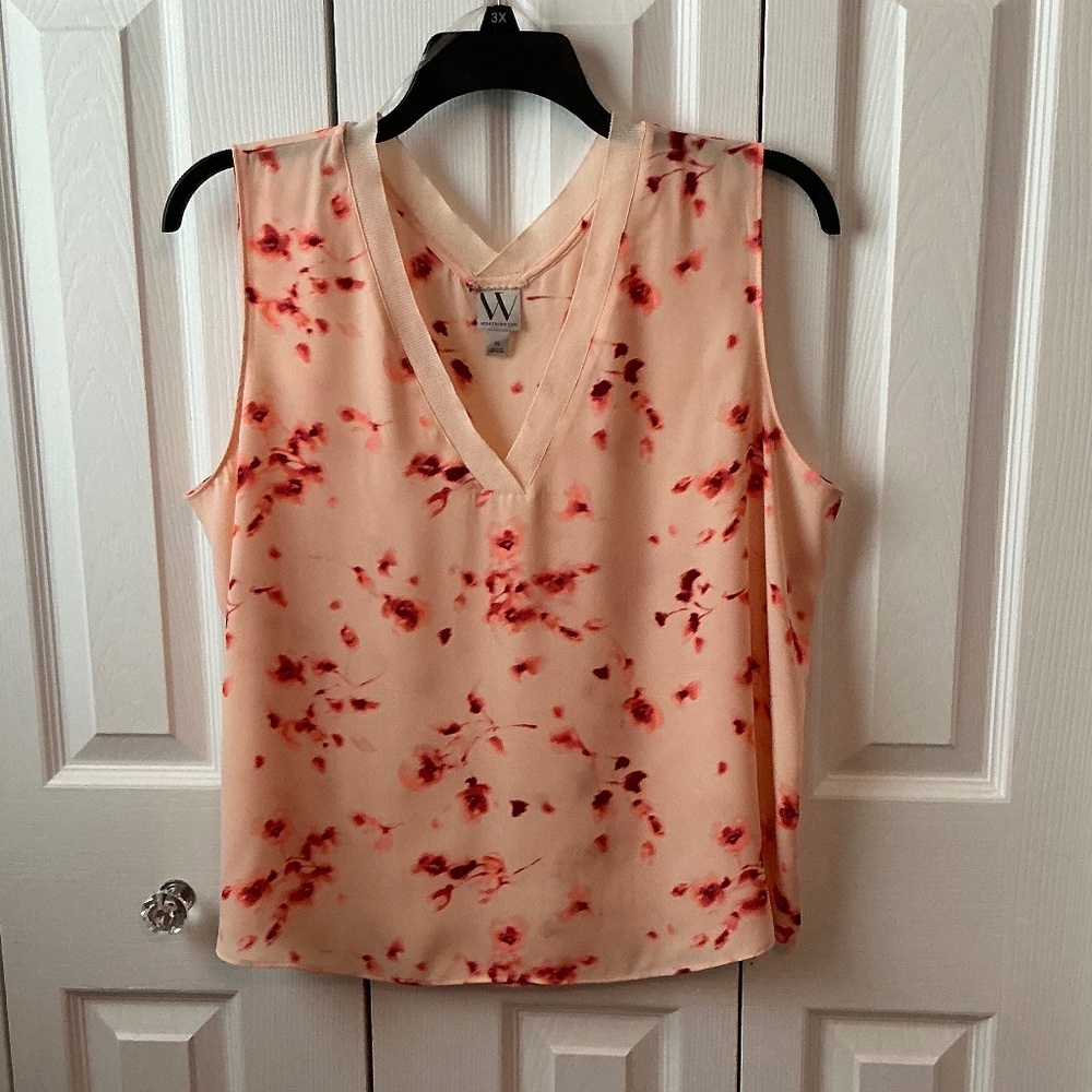 Worthington Womens V Neck Sleeveless Blouse
